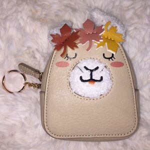 Lauren Conrad Llama Coin Purse Mini Purse Fall Leaves Autumn Back to School